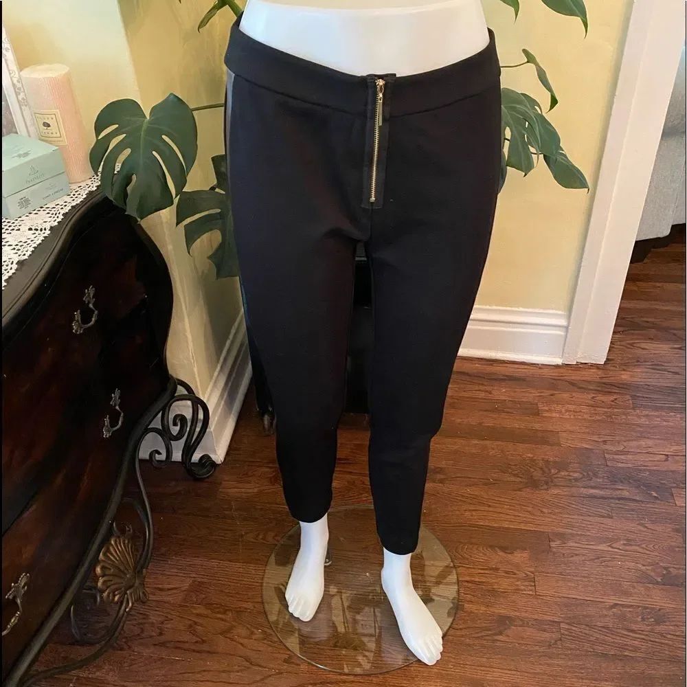 RACHEL ZOE Tuxedo Trim Zip Stretch Pants
